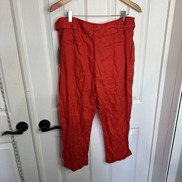 Lauren Ralph Lauren Island Hibiscus Red Straight Crop Leg Pants Size 14p 14 NWT - Picture 7 of 9